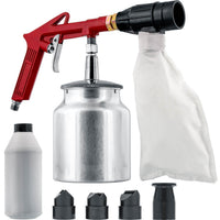 Sand Blaster Gun Kit with Recovery System, Air Compressor Sandblaster Tool, Abrasive Included - For Cleaning Metal, Wood, Surface Prep, Rust Removal