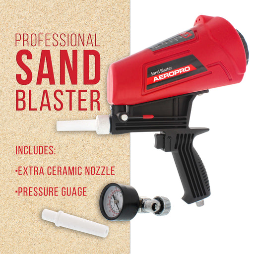 Gravity Feed Sand Blaster Gun Kit, Spray Blasting, 2 Ceramic Nozzles