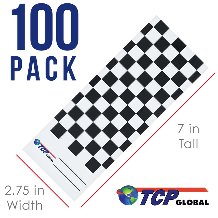 TCP Global Paint Color Matching Spray Out Cards (Pack of 100) - Checkered Test Panels for Coating Coverage, Hiding Power, Sheen, Automotive, Bodyshop