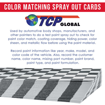Paint Color Matching Spray Out Cards (Pack of 100) - Checkered Test Panels for Coating Coverage, Hiding Power, Sheen, Automotive, Bodyshop