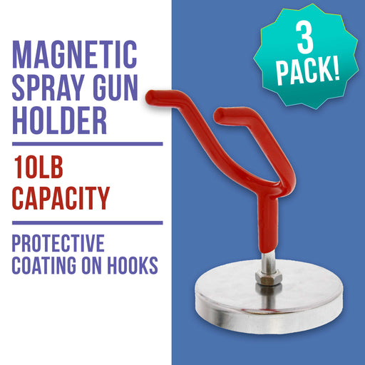 Magnetic Paint Spray Gun Holder Stand for Gravity Feed HVLP Booth Cup Body Shop Wall (Pack of 3)
