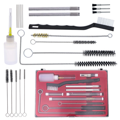 23 Piece Airbrush Cleaning Kit with Case - Paint Gun Cleaning Kit, Air Tools, Detail & Gravity Feed Airbrush Cleaner, Automotive Spray Gun Cleaner