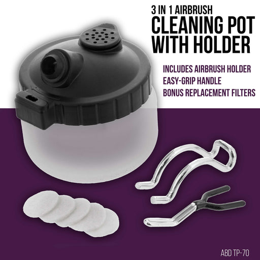 Airbrush Cleaning Kit 13-Piece, Airbrushing Cleaner Set with 1 Glass Pot Jar, 5 Cleaning Needles, 5 Brushes, 1 Wash Needle & How-To Airbrush, Cleaner Set Kit