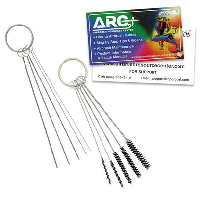 Airbrush Cleaning Kit 11-Piece, Airbrushing Cleaning 5 Brushes, 5 Pokers & How-To Airbrush, Cleaner Set Mini Kit