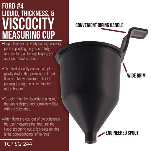 TCP Global SG244 Liquid Thickness/Viscosity Measuring Cup Ford #4