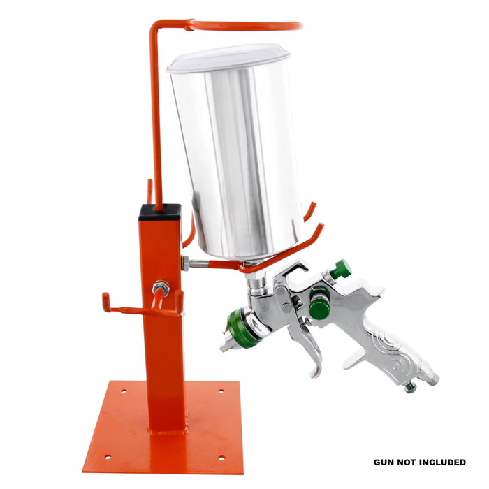 TCP Global Gravity Feed Paint Triple Spray Gun Holder Stand with Strainer Holder, Holds 3 HVLP Guns, Bench Mount
