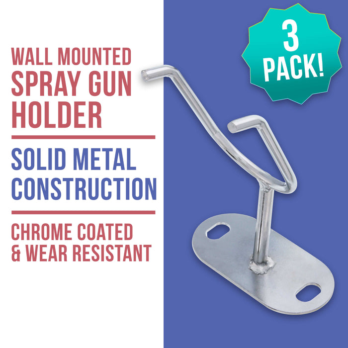 Wall Mount Gravity Feed Spray Gun Holder (Pack of 3)