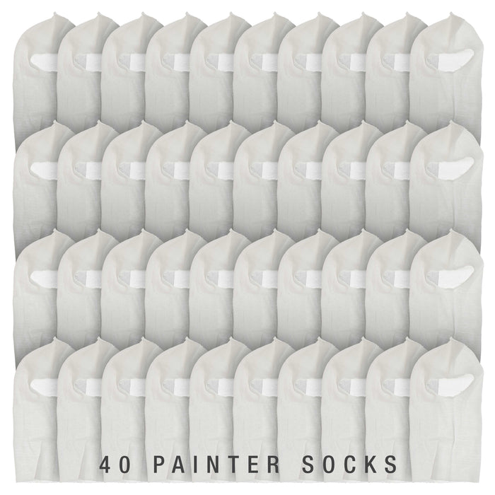 Painters Spray Socks, Universal Fit (Case of 40) - Snug Soft Stretch Cotton Hood Mask - Protection from Paint Over-Spray, Sanding Dust, Dirt, Debris