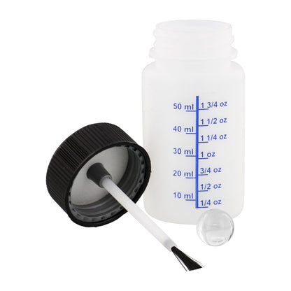 2-Ounce Paint Touch-Up Bottles with Safety Lids (Box of 50), Mixing Ball, and Applicator Brush - 60ml Fluid Capacity for Auto, Car, and Craft Projects