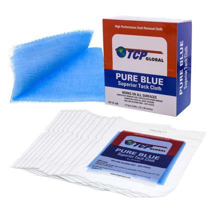 Pure Blue Superior Tack Cloth, 12-Pack, Automotive & Woodworking, Dust/Stain/Paint Rags, Tac Cloth for Autobody