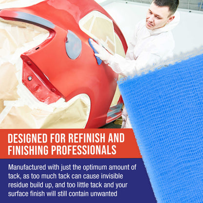 Pure Blue Superior Tack Cloths - Tack Rags (Box of 6) - Automotive Car Painters Professional Grade - Removes Dust, Sanding Particles, Cleans Surfaces