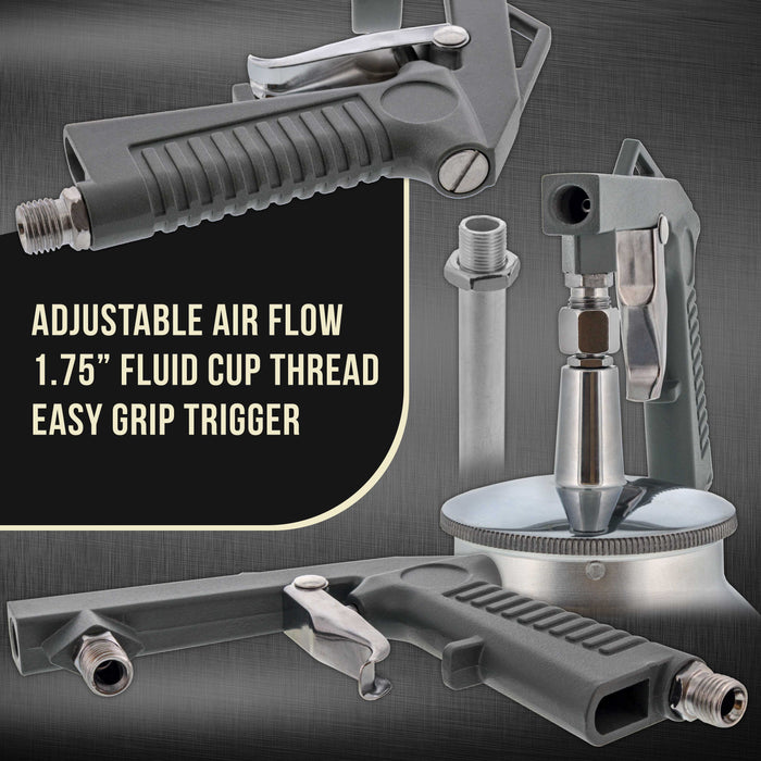 Aluminum Alloy Air Undercoating Spray Gun - For Truck Bed Liner & Chassis Coating