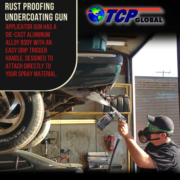 Air Rustproofing/Undercoating Gun Suction Feed with Gauge Included with 22" Multi-Directional Nozzle Wand Attachment - for Spraying Rust Proofing