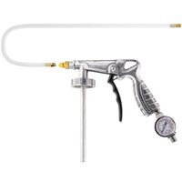 Air Undercoating Spray Gun with Gauge, Includes 22" Long Flexible Extension Wand with Multi-Directional Nozzle - Sprayable Bed Liner, Rubberized