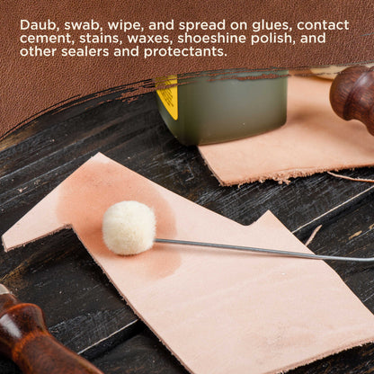 - Wool Daubers Ball Brush (Pack of 100) - Applicator Tool for Leather Dye, Dying, Staining, Crafting, DIY Crafts Projects, Gluing