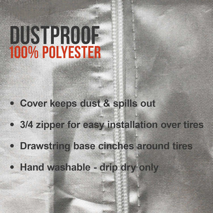 Tire Cover for Storage - Dustproof Polyester Tire Bag Cover with Drawstring for up to Four 32" Tires