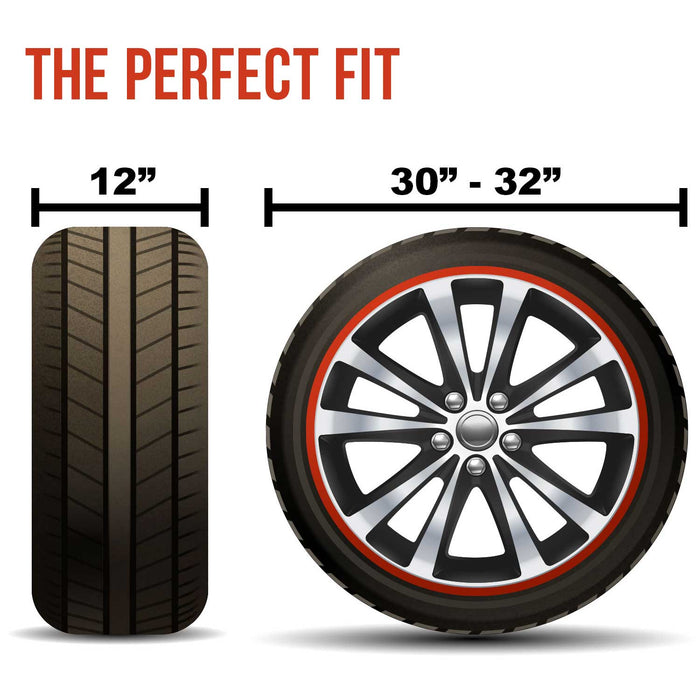 Set of 4 - Oxford Waterproof Canvas Wheel Tire Covers, Fits from 30" up to 32" Diameter Tire Sizes