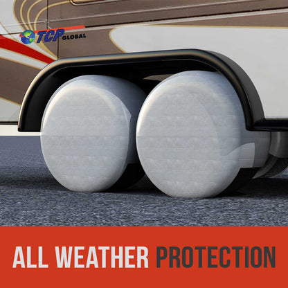 Set of 4 - Waterproof Aluminum Film Tire Protector with Cotton Lining & Straps , fits tire diameters 27" to 29"
