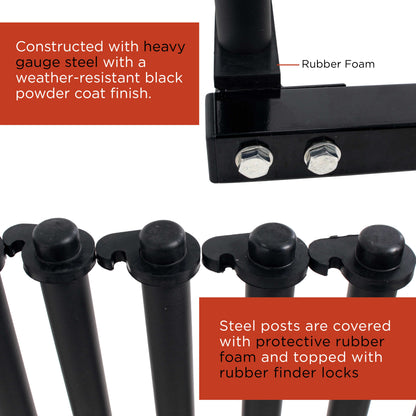 5-Lite Truck Bed Windshield Rack - Mobile 5 Slot Auto Glass Cargo Protection Management Rack - Safety Rubber Foam Pads, Mast Locks