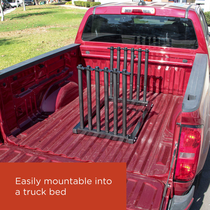 TCP Global 5-Lite Truck Bed Windshield Rack - Mobile 5 Slot Auto Glass Cargo Protection Management Rack - Safety Rubber Foam Pads, Mast Locks