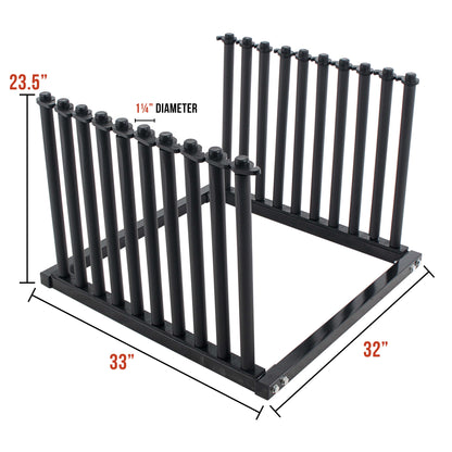 9-Lite Truck Bed Windshield Rack - Mobile 9 Slot Auto Glass Cargo Protection Management Rack - Safety Rubber Foam Pads, Mast Locks