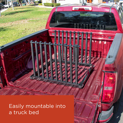 9-Lite Truck Bed Windshield Rack - Mobile 9 Slot Auto Glass Cargo Protection Management Rack - Safety Rubber Foam Pads, Mast Locks