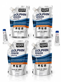 Dolphin Glaze Brushable Very Fine Finishing Stopper, Turquoise, 440ml Filler Bag, 4 Pack