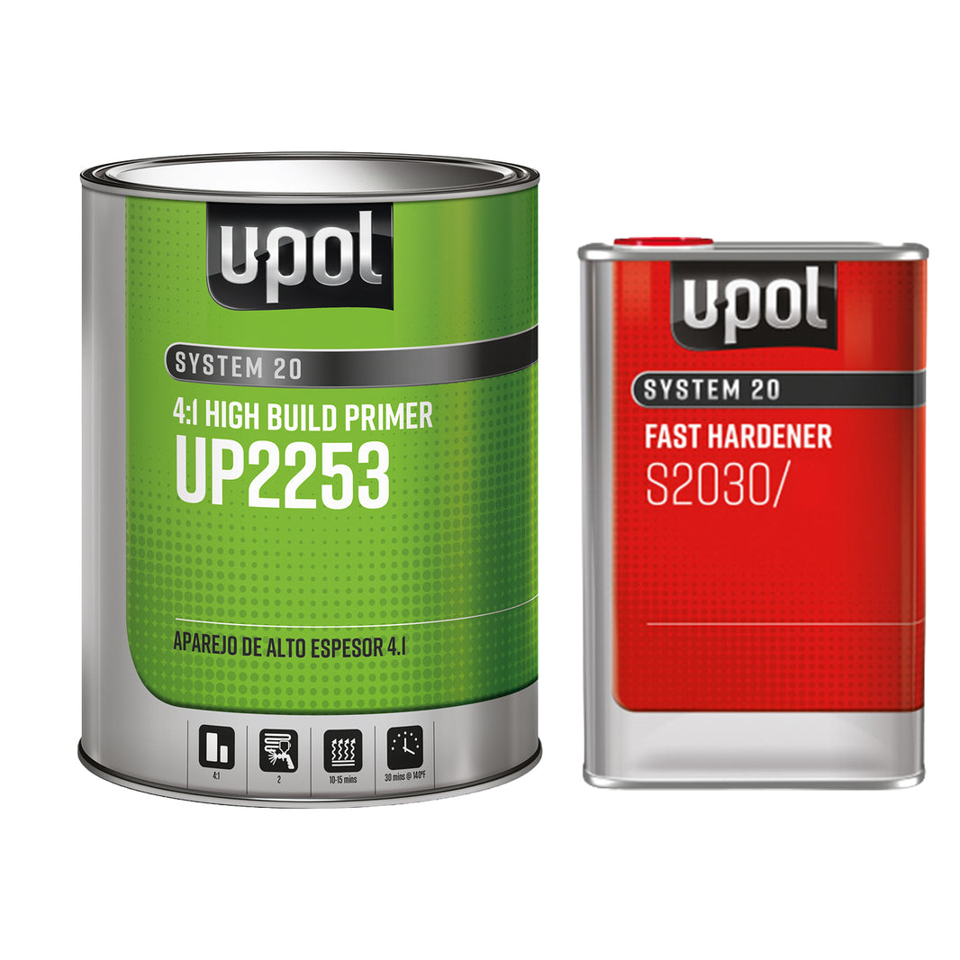 2K High Build Primer Kit, Fast Dry 4:1, Gray, S2025, 1 Gallon