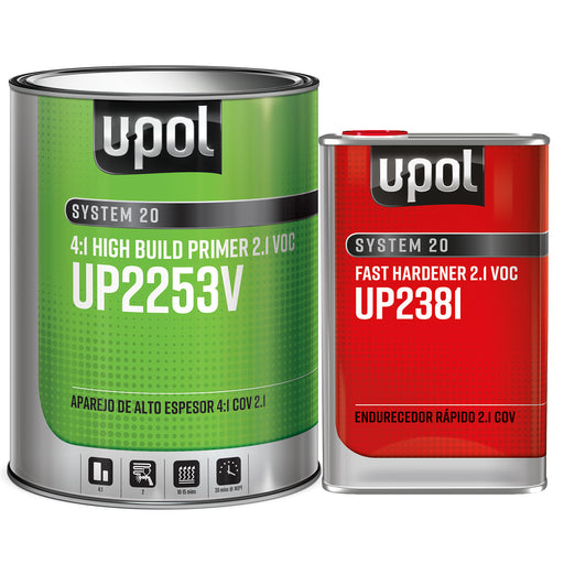 2K 2.1 VOC Compliant High Build Primer Kit, Fast Dry 4:1, Gray, S2025V, 1 Gallon