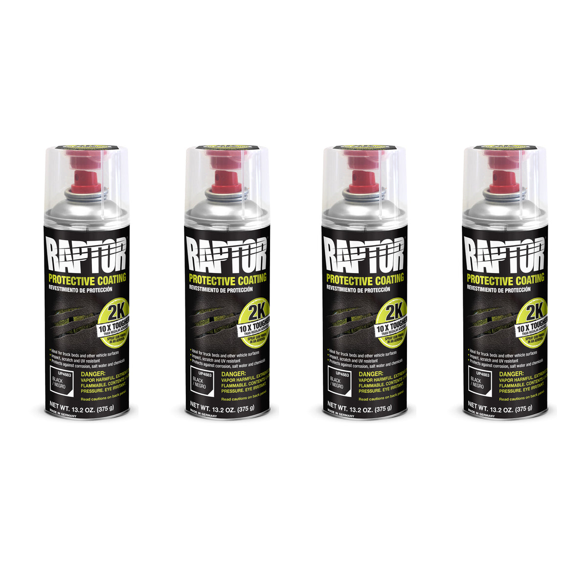 Raptor 2K Black Bedliner, 13.2 Oz. Aerosol (Pack Of 4) — TCP Global