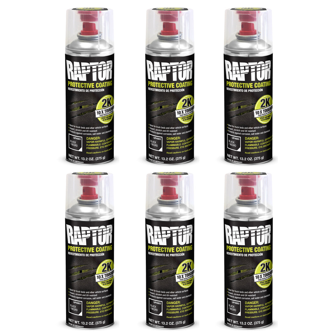 Raptor 2K Black Bedliner, 13.2 oz. Aerosol (Pack of 6)