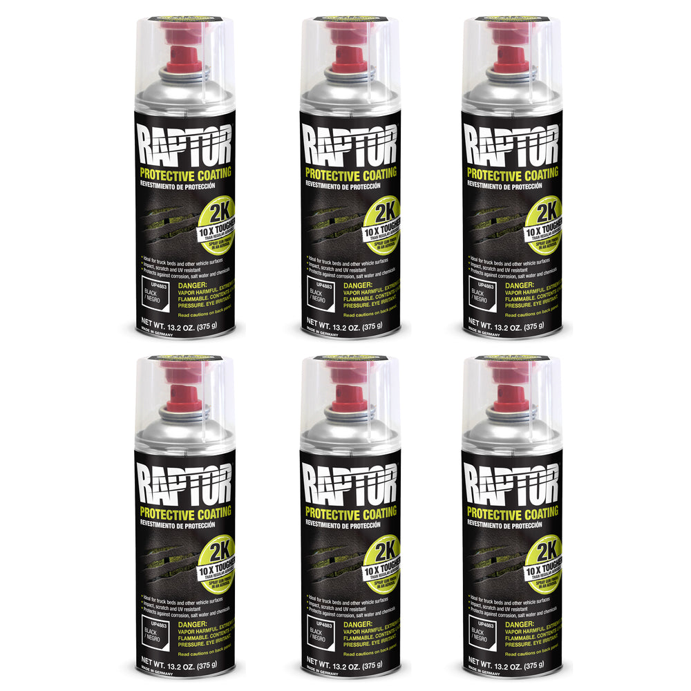 Raptor 2K Black Bedliner, 13.2 oz. Aerosol (Pack of 6)