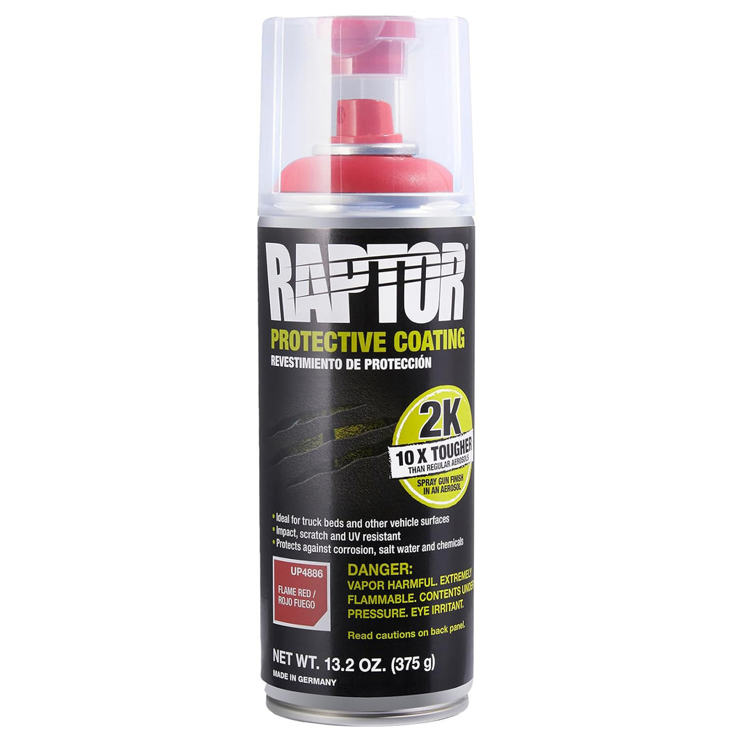 U-POL Raptor 2K Flame Red Spray-On Truck Bedliner Aerosol 13.2 oz