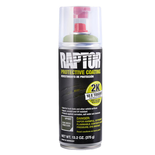 U-POL Raptor Protective Coating Bed Liner 2K Aerosol Olive Green