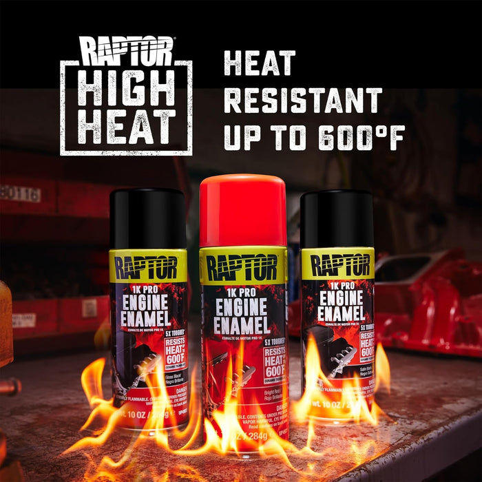 Engine Enamel, Automotive Spray Paint, Heat Resistant, Professional Grade, Easy-To-Use, Flat Black
