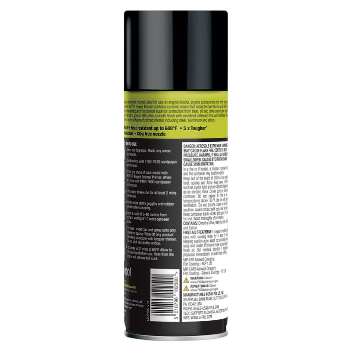 Engine Enamel, Automotive Spray Paint, Heat Resistant, Professional Grade, Easy-To-Use, Flat Black