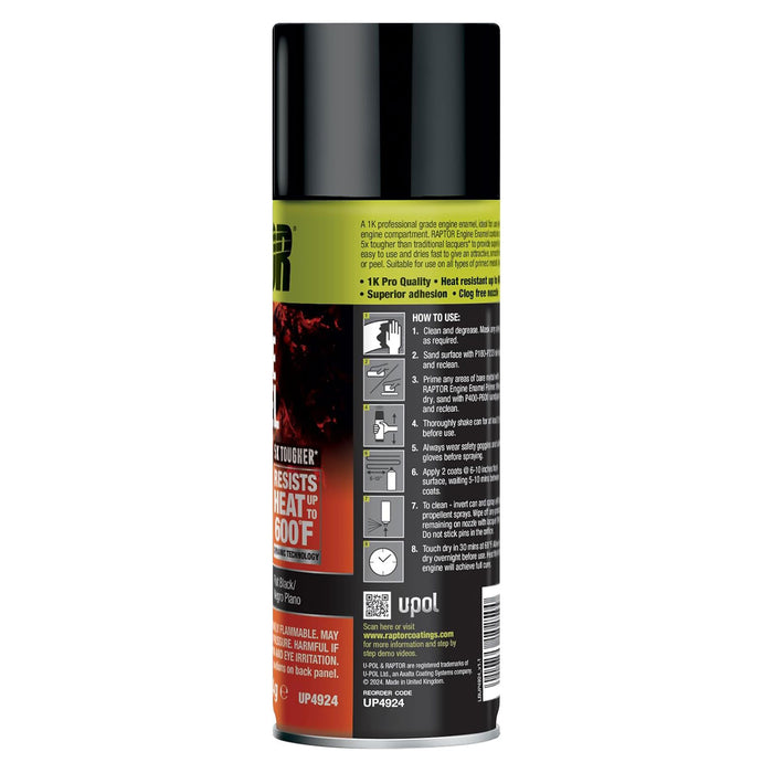 Engine Enamel, Automotive Spray Paint, Heat Resistant, Professional Grade, Easy-To-Use, Flat Black