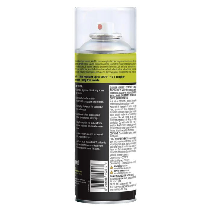 Engine Enamel, Automotive Spray Paint, Heat Resistant, Professional Grade, Easy-To-Use, Gloss Clear