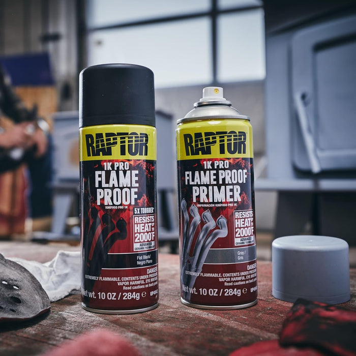 Flameproof Primer Spray, Professional Grade, Extra Tough Automotive Protective Primer Spray For High Heat, Gray