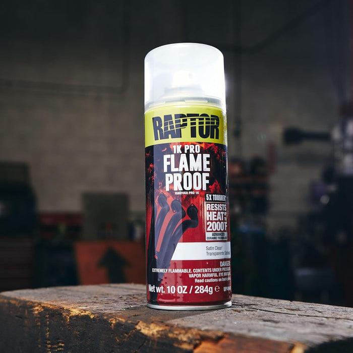 Flameproof Automotive Body Paint, Professional Grade, Extra Tough Protective Spray Paint For High Heat, Satin Clear