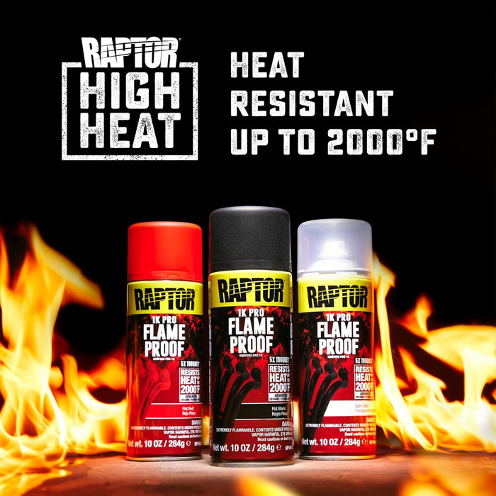 Flameproof Automotive Body Paint, Professional Grade, Extra Tough Protective Spray Paint For High Heat, Flat Red
