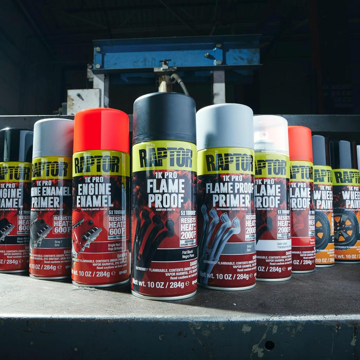 Flameproof Automotive Body Paint, Professional Grade, Extra Tough Protective Spray Paint For High Heat, Flat Black
