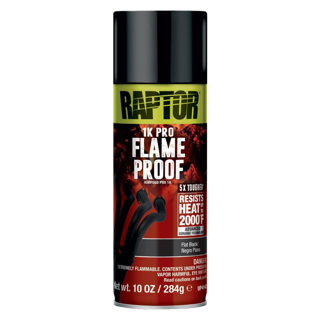 Flameproof Automotive Body Paint, Professional Grade, Extra Tough Protective Spray Paint For High Heat, Flat Black