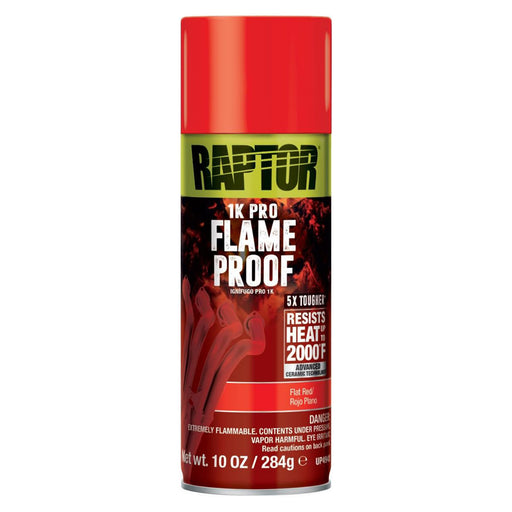 Flameproof Automotive Body Paint, Professional Grade, Extra Tough Protective Spray Paint For High Heat, Flat Red