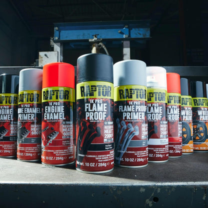 Flameproof Automotive Body Paint, Professional Grade, Extra Tough Protective Spray Paint For High Heat, Flat Red