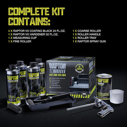 RAPTOR VX Fast Cure Truck Bed Liner Kit,1 US Gallon