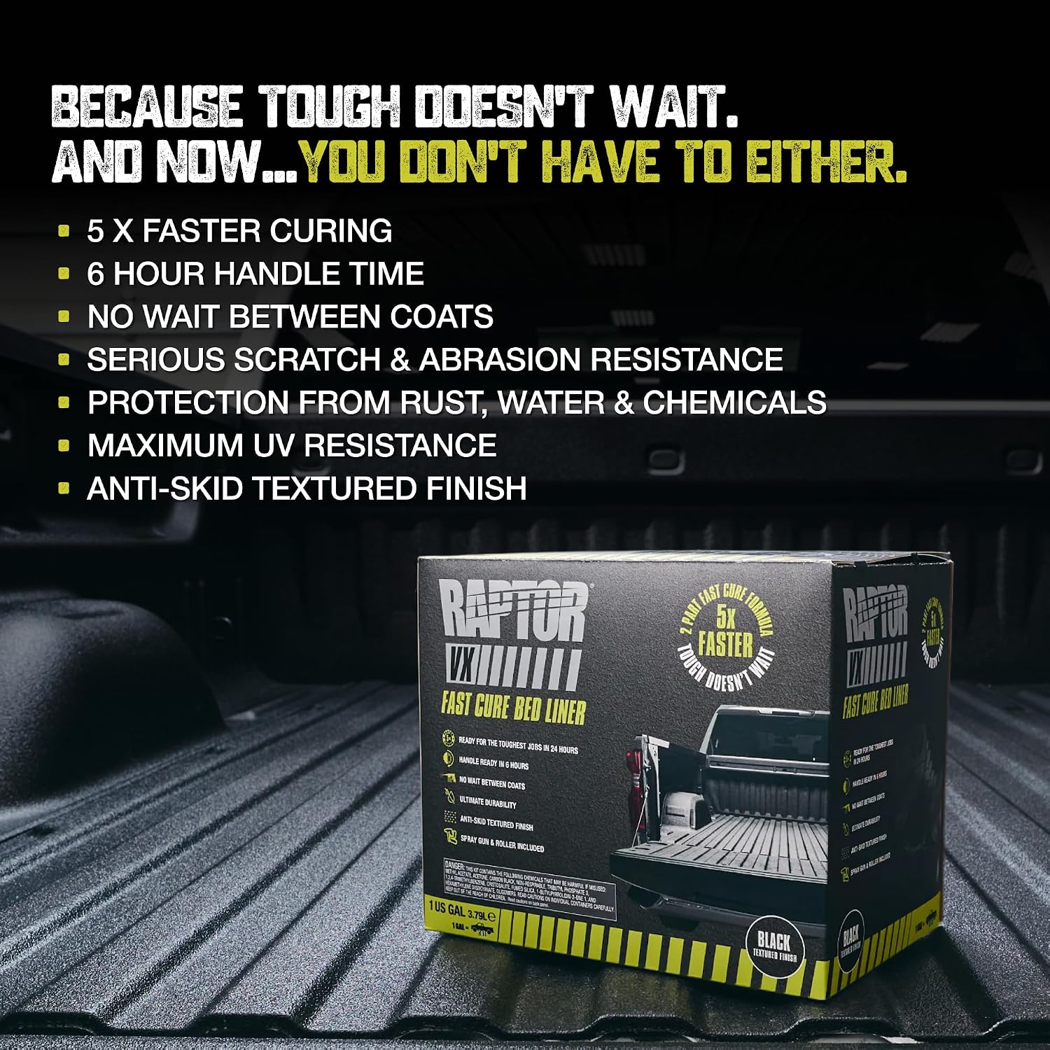 RAPTOR VX Fast Cure Truck Bed Liner Kit,1 US Gallon – TCP Global