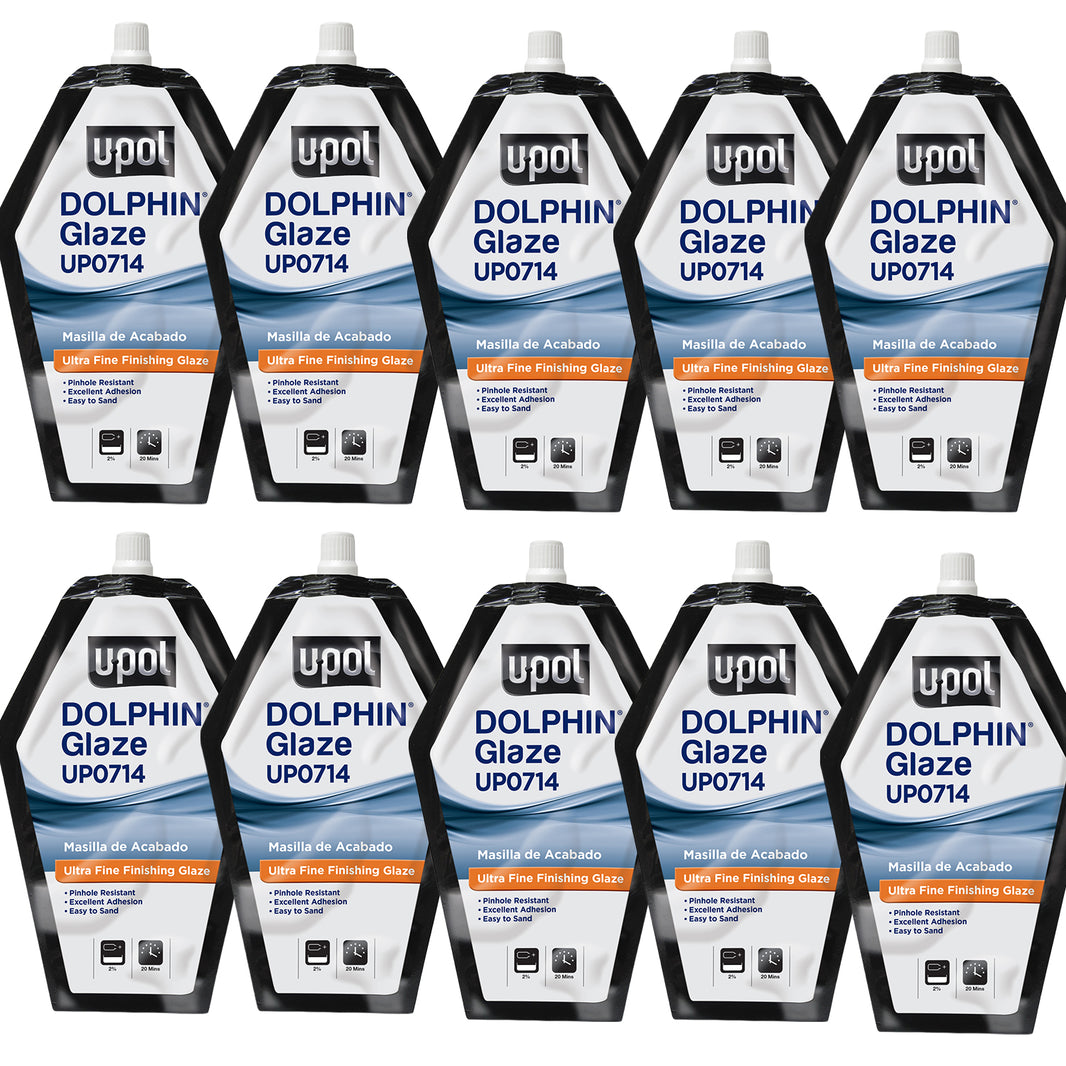 Dolphin Glaze Brushable Very Fine Finishing Stopper, Turquoise, 440ml Filler Bag, 10 Pack