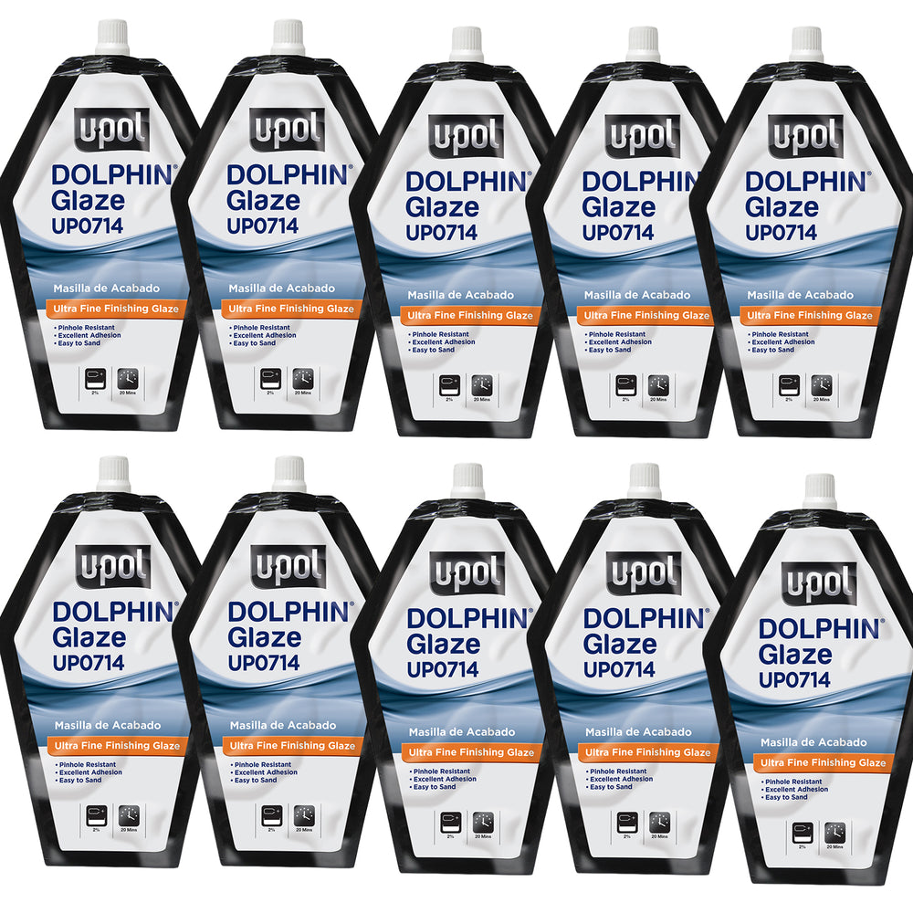 Dolphin Glaze Brushable Very Fine Finishing Stopper, Turquoise, 440ml Filler Bag, 10 Pack