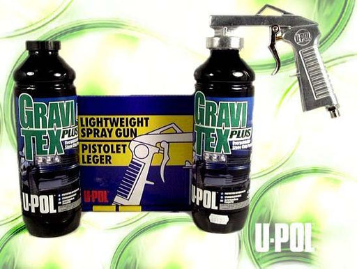 Gravitex Plus HS Stone Chip Protector Kit with 2 Cans of Black & Schutz Gun